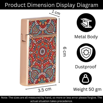 First Dot Mandala Art Luxury Windproof Lighter Gift for Men - Pocket Lighter