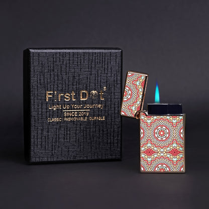 First Dot Mandala Art Luxury Windproof Lighter Gift for Men - Pocket Lighter