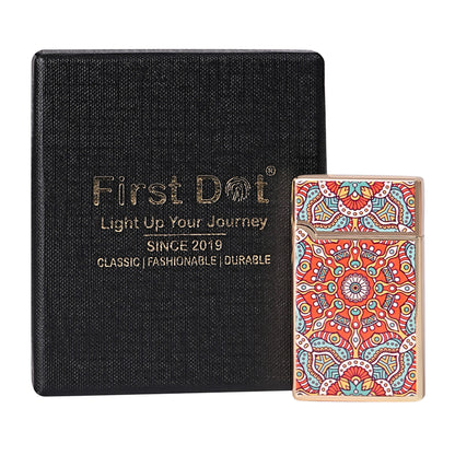 First Dot Mandala Art Luxury Windproof Lighter Gift for Men - Pocket Lighter