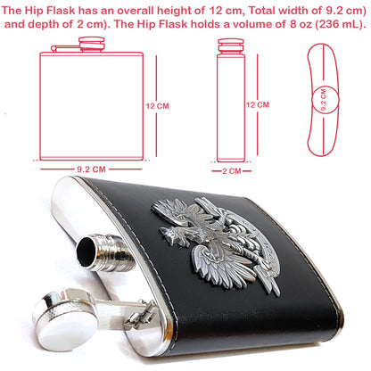 Poland Polish Eagle Premium Pocket Stainless Steel Hip Flask – Gift for Men | First Dot