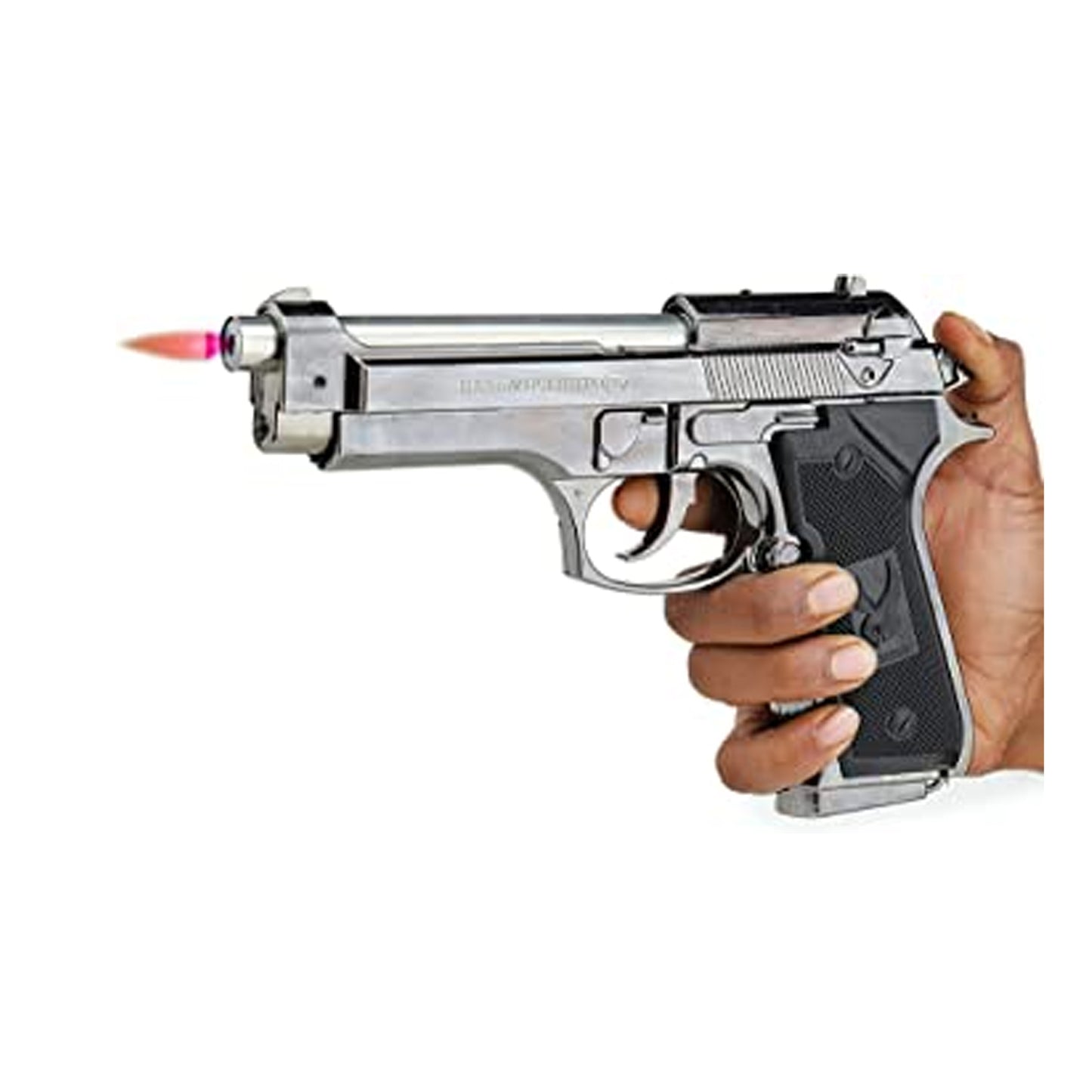 9MM Big Gun-Shaped Refillable Cigarette Lighter with Stand | Windproof Jet Flame | First Dot