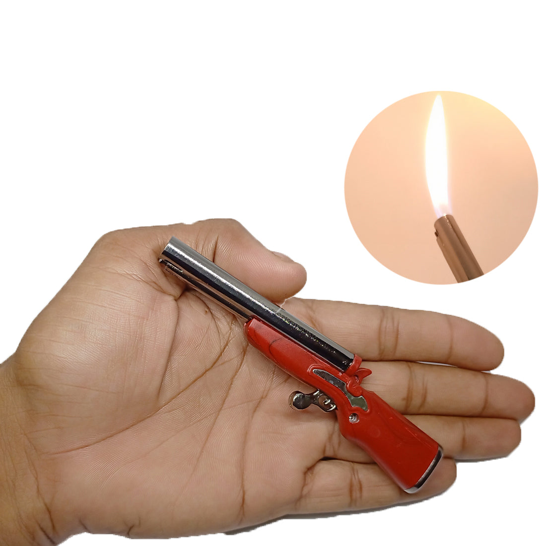 Double Barrel Red Gun Lighter | Windproof, Refillable | First Dot