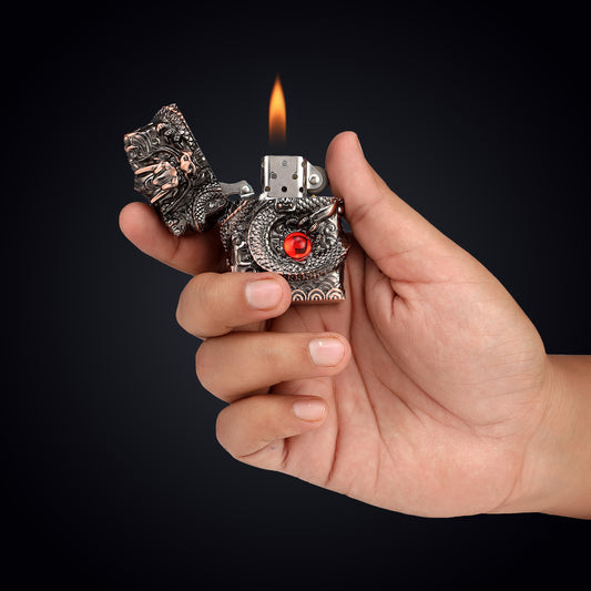 Soft Flame Dragon Lighter | Grinding Wheel, Refillable | First Dot