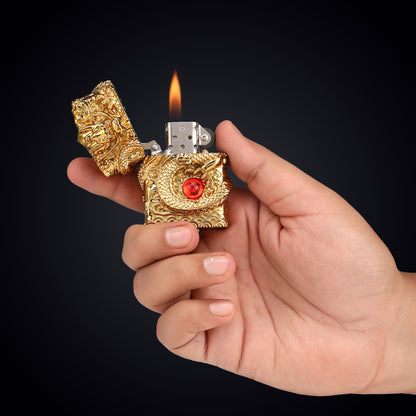 Soft Flame Dragon Lighter | Grinding Wheel, Refillable | First Dot