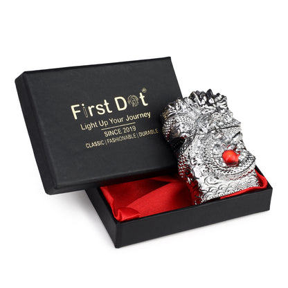 Soft Flame Dragon Lighter | Grinding Wheel, Refillable | First Dot