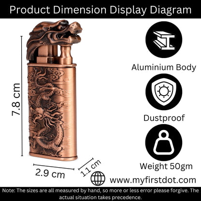 First Dot Dragon Double Flame Luxury Windproof Lighter Gift for Men - Pocket Lighter