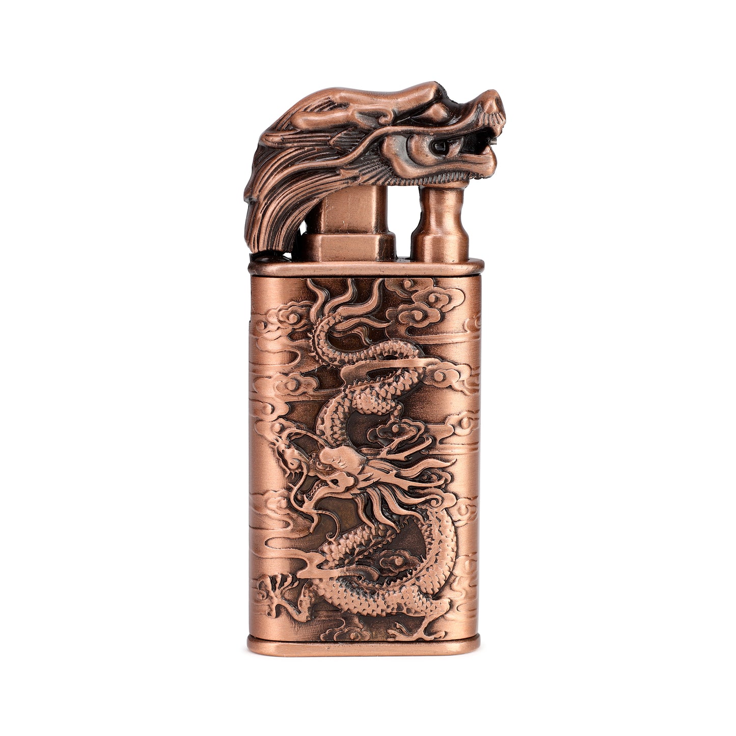 First Dot Dragon Double Flame Luxury Windproof Lighter Gift for Men - Pocket Lighter