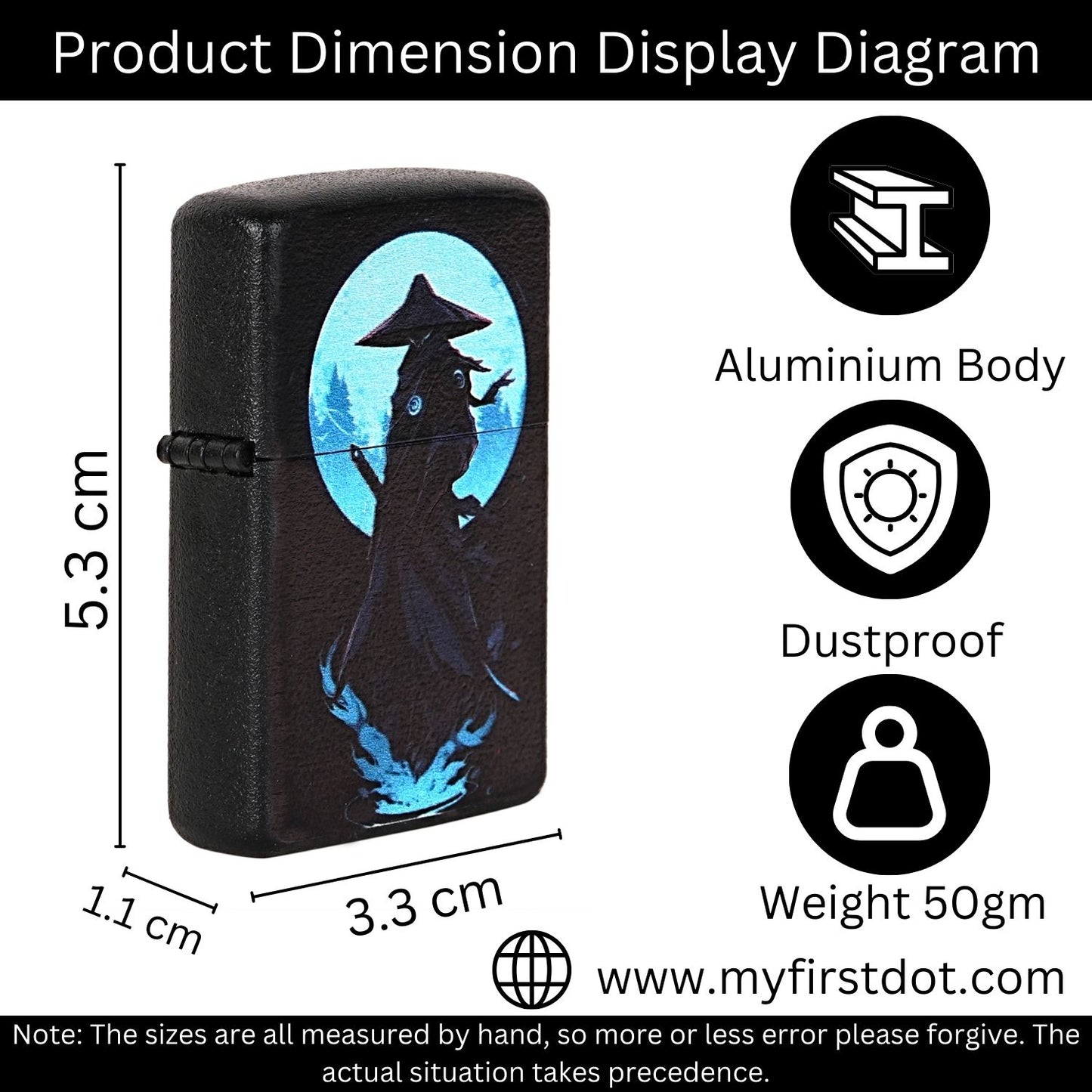 First Dot Blue Eye Samurai Luxury Windproof Lighter Gift for Men - Pocket Lighter