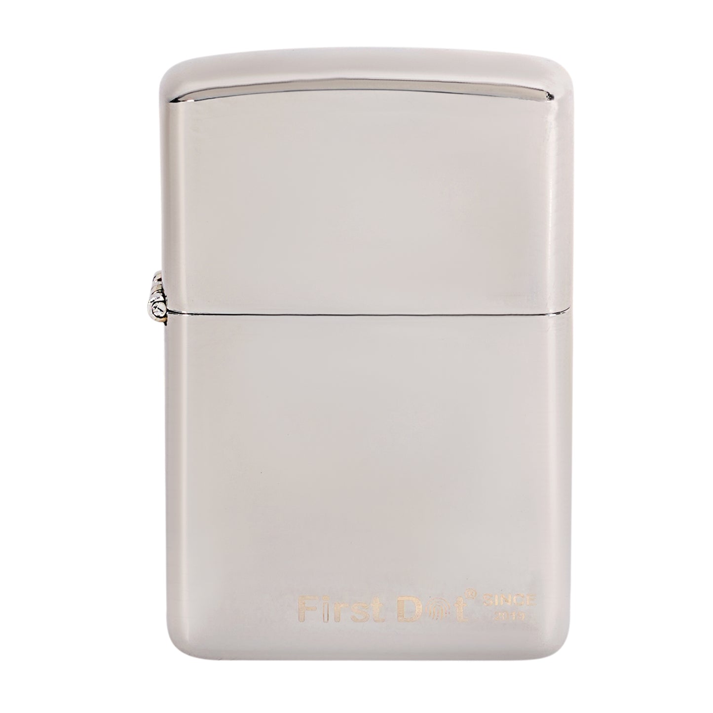 First Dot Classic Plain Street Chrome Silver Luxury Windproof Lighter Gift for Men - Pocket Lighter