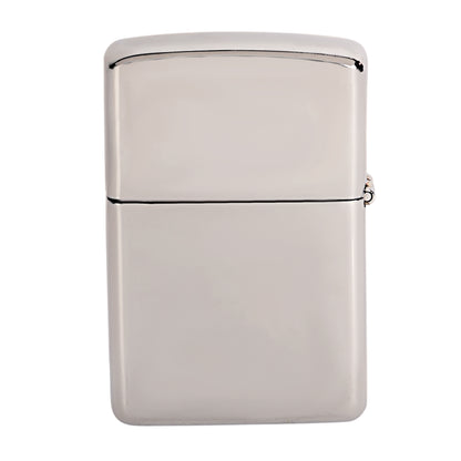 First Dot Classic Plain Street Chrome Silver Luxury Windproof Lighter Gift for Men - Pocket Lighter