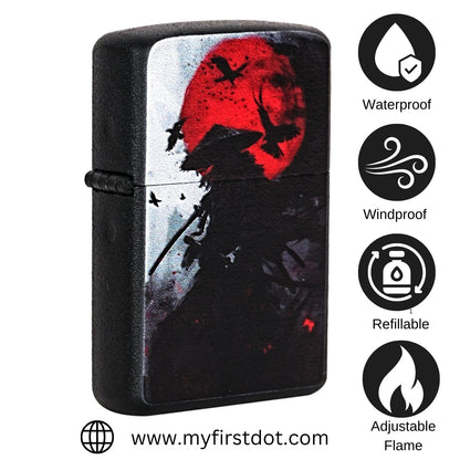 First Dot Samurai Warrior Luxury Windproof Lighter Gift for Men - Pocket Lighter