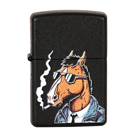 First Dot Smoke Horse Luxury Windproof Lighter Gift for Men - Pocket Lighter