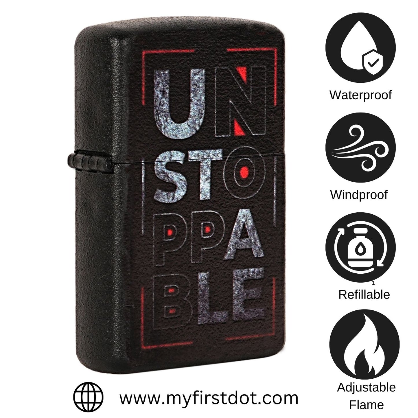 First Dot Unstoppable Luxury Windproof Lighter Gift for Men - Pocket Lighter