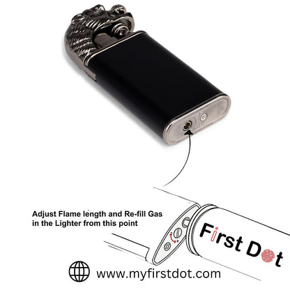 First Dot Double Flame Luxury Windproof Lighter Gift for Men - Pocket Lighter