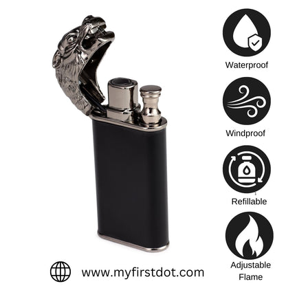 First Dot Double Flame Luxury Windproof Lighter Gift for Men - Pocket Lighter