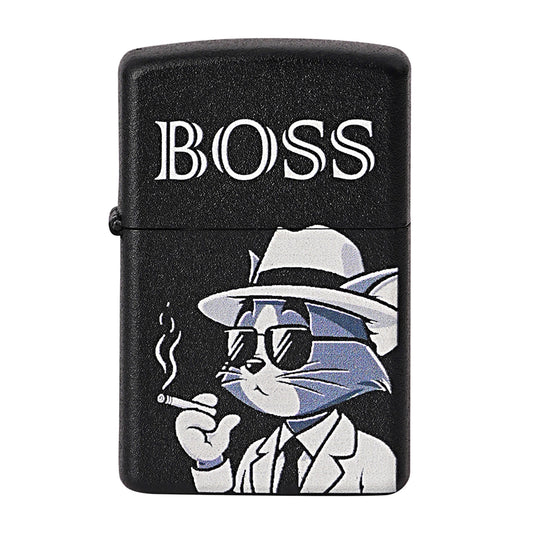 First Dot BOSS Tom Cat Luxury Windproof Lighter Gift for Men - Pocket Lighter