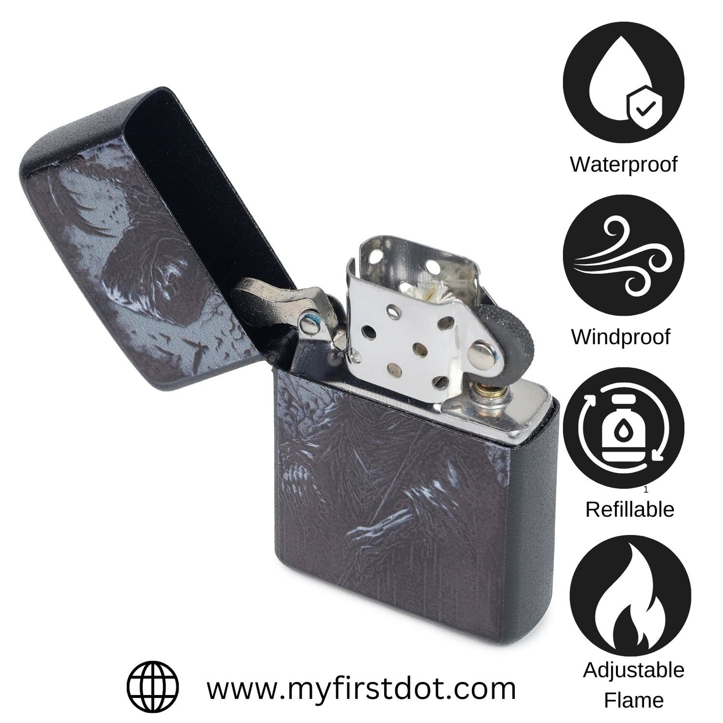 Forest Deathly Windproof Lighter Gift for Men Pocket Lighter | First Dot