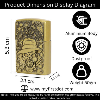 Gambling Skull Luxury Windproof Lighter Gift for Men - Pocket Lighter | First Dot