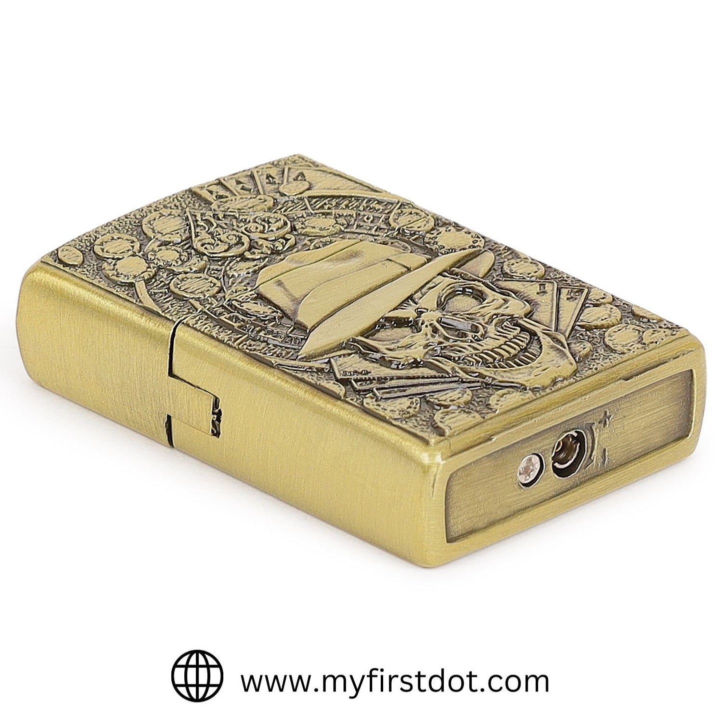 Gambling Skull Luxury Windproof Lighter Gift for Men - Pocket Lighter | First Dot