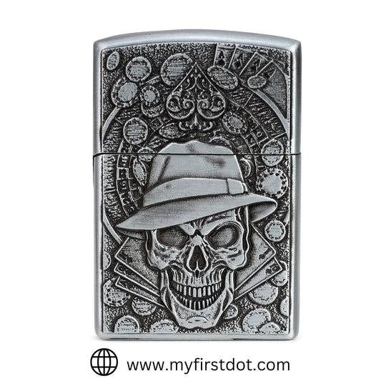 Gambling Skull Luxury Windproof Lighter Gift for Men - Pocket Lighter | First Dot