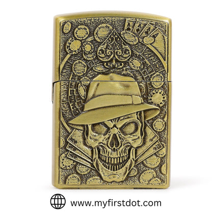 Gambling Skull Luxury Windproof Lighter Gift for Men - Pocket Lighter | First Dot