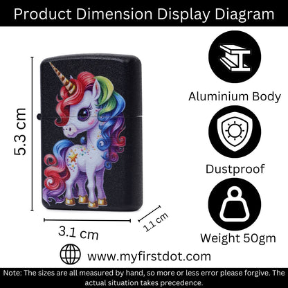 Rainbow Unicorn Windproof Lighter Gift for Men Pocket Lighter | First Dot