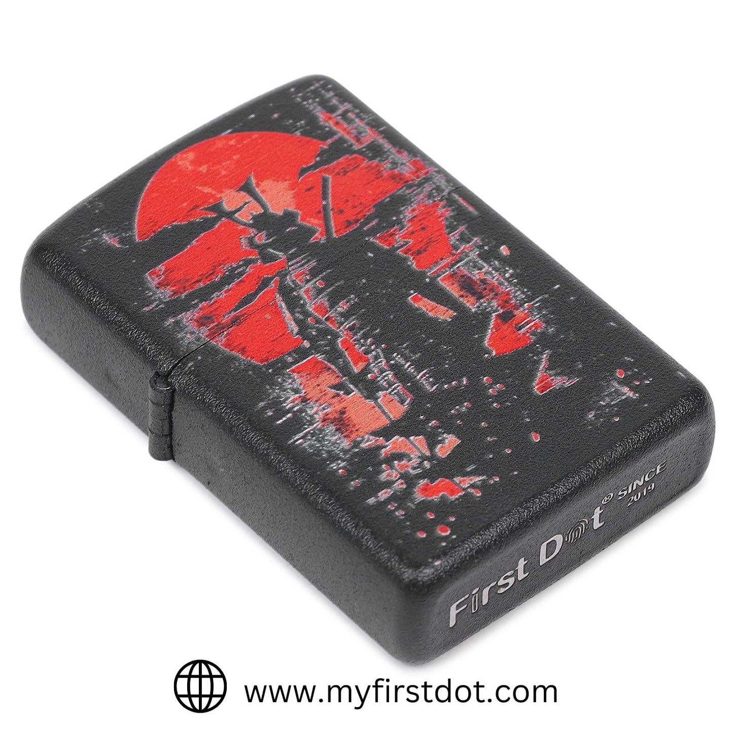 Red Sun Samurai Warrior Windproof Lighter Gift for Men Pocket Lighter | First Dot