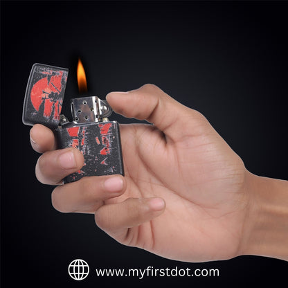 Red Sun Samurai Warrior Windproof Lighter Gift for Men Pocket Lighter | First Dot