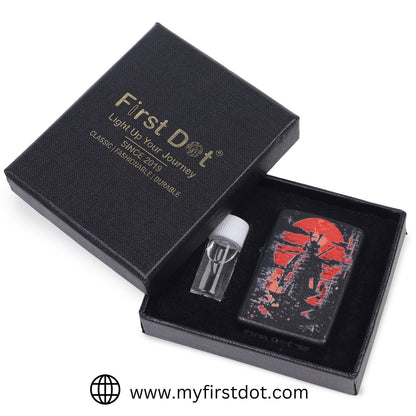 Red Sun Samurai Warrior Windproof Lighter Gift for Men Pocket Lighter | First Dot