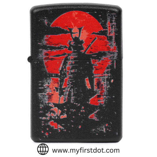 Red Sun Samurai Warrior Windproof Lighter Gift for Men Pocket Lighter | First Dot