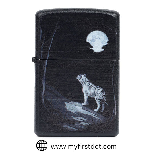 Moon White Tiger Windproof Lighter Gift for Men Pocket Lighter | First Dot